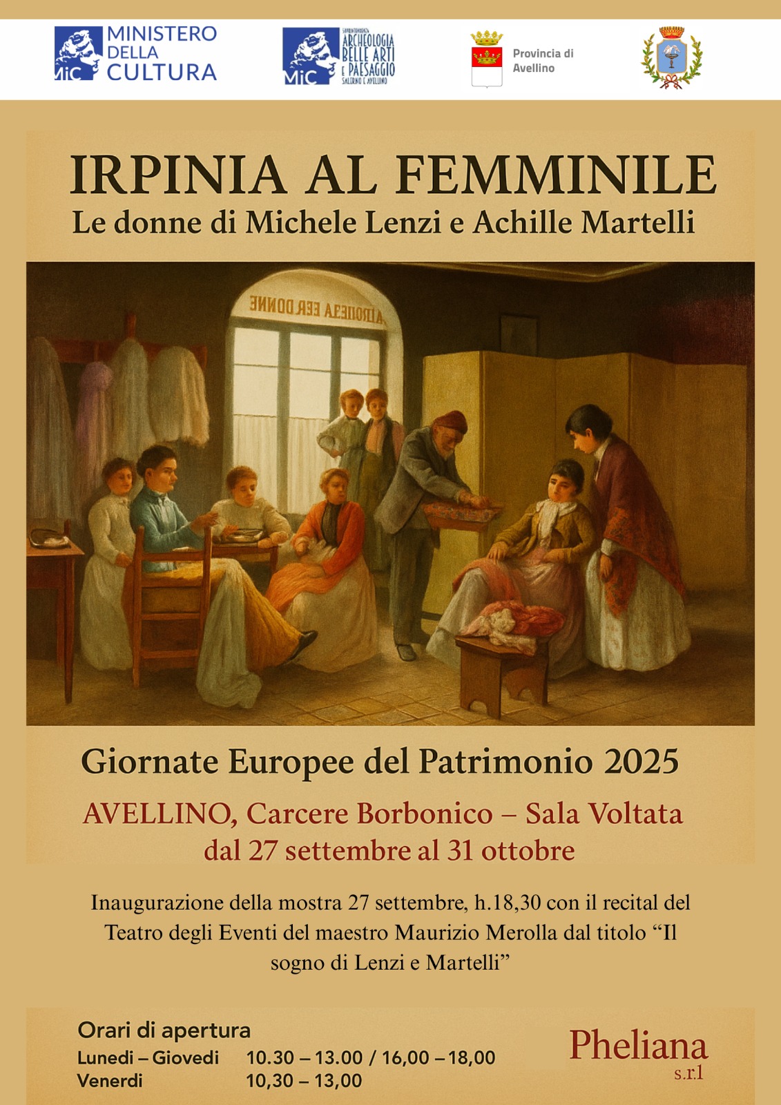Carcere borbonico di Avellino - Inaugurazione mostra “Irpinia al femminile. Le donne di Michele Lenzi e Achille Martelli” per le GEP 2025